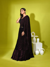 Mirror Cutdana Sequins Contrust Drape Ghagra Set